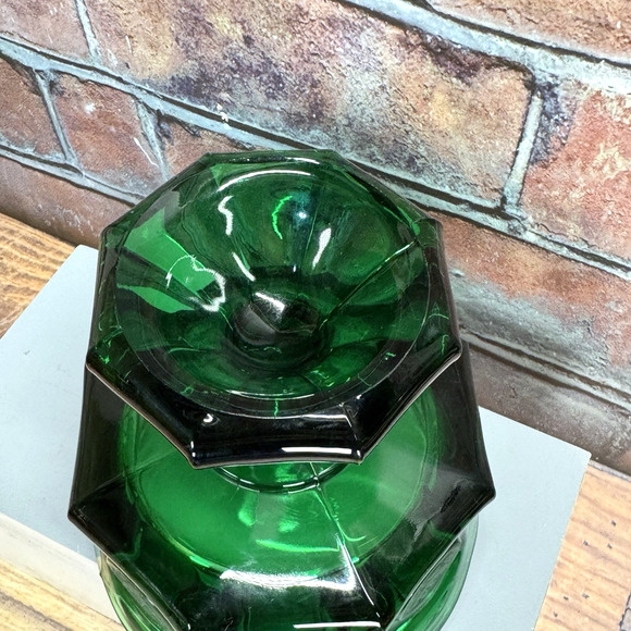 Fostoria Glass Emerald Green Coin Dot 8 1/2" Wedding Bowl Covered Candy Jar Lid‎ - Picture 13 of 13